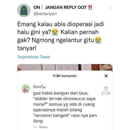 5 Ocehan Nglantur Pasca Operasi, Malunya Sampe Relung Hati